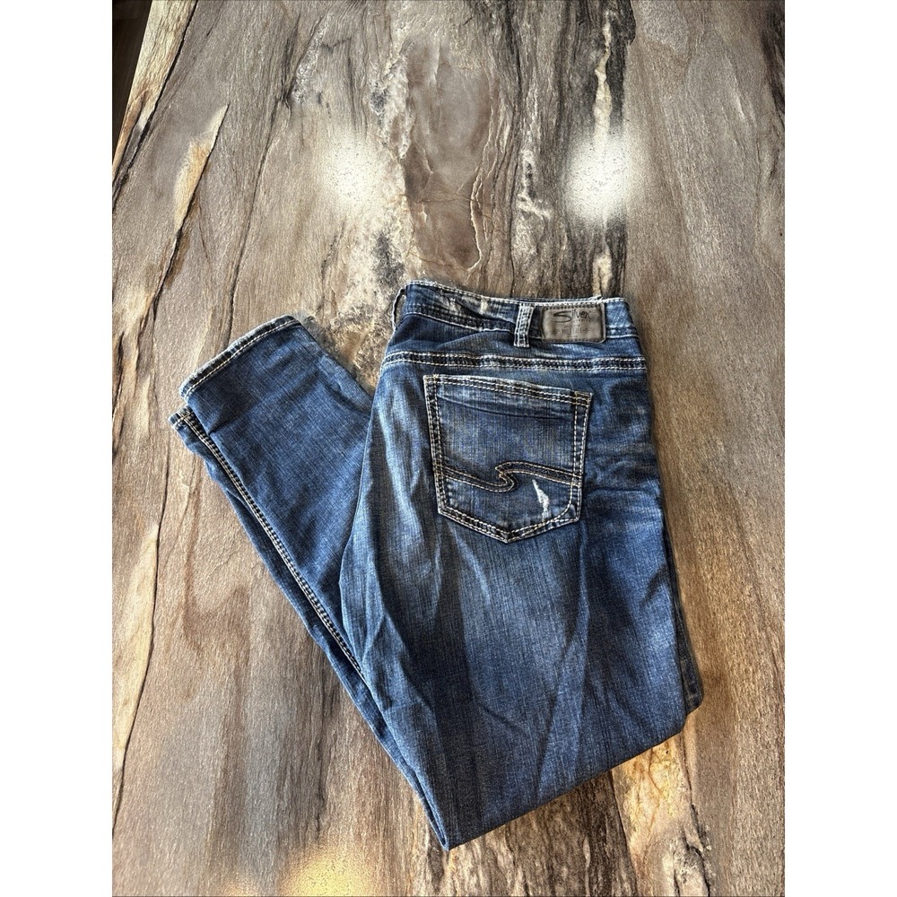 Silver Jeans Girlfriend Super Stretch Women's Size 20 (20x29 Slim Distressed